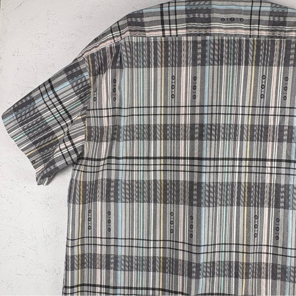 VTG Expressions XL Men's Colorful Pastel Plaid Aztec Print Button Up Shirt - Picture 4 of 10